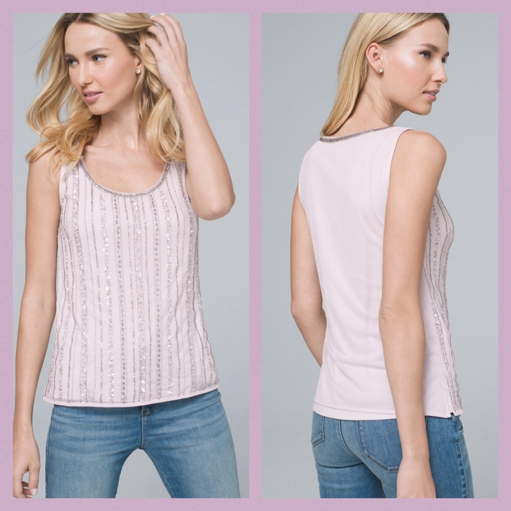 Nwt Whbm Orchid Hush Sequin Embellished Tank Size Xs